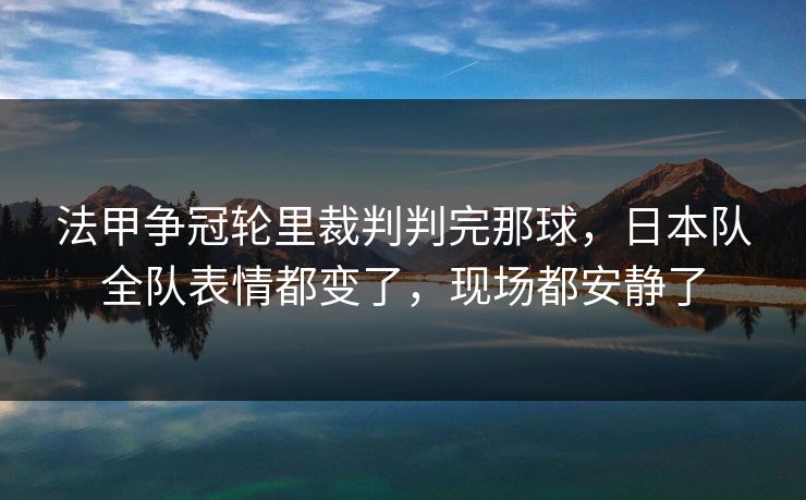 法甲争冠轮里裁判判完那球，日本队全队表情都变了，现场都安静了
